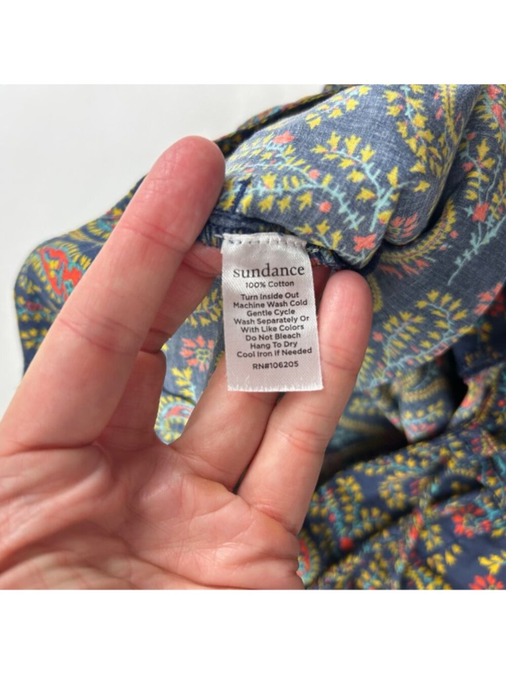 Sundance Navy Printed Lightweight Cotton Wide Leg Lounge Pant S - Picture 6 of 8